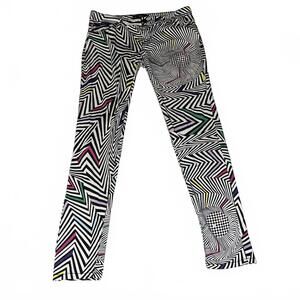 Abbey Dawn Avril Lavigne Skinny Low Jeans Women's 11 Black White Punk Emo Y2K